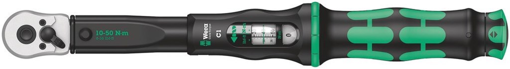 Wera Click-Torque Lock C 3 instelbare momentsleutel, torque lock-functie, 40-200 Nm, 1/2 inch x 40-200 Nm